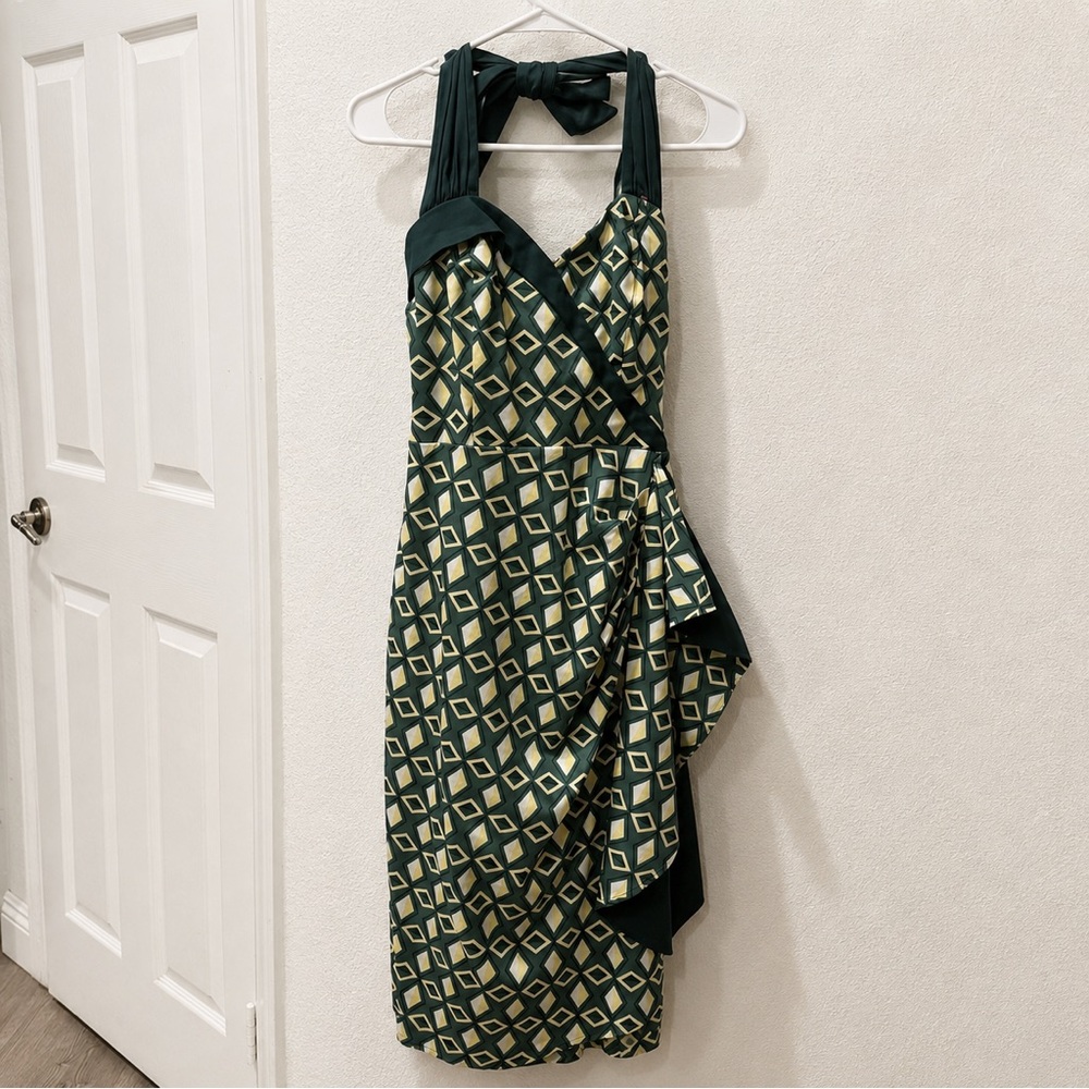 NWT The Collectif Vintage -Inspired Green Halter Dress comes with Bolero - Picture 2 of 6